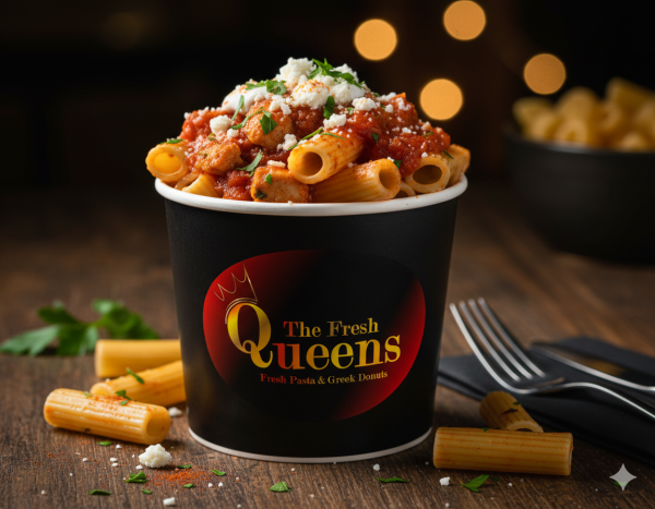 Fresh Pasta with Chicken Gyros Sauce