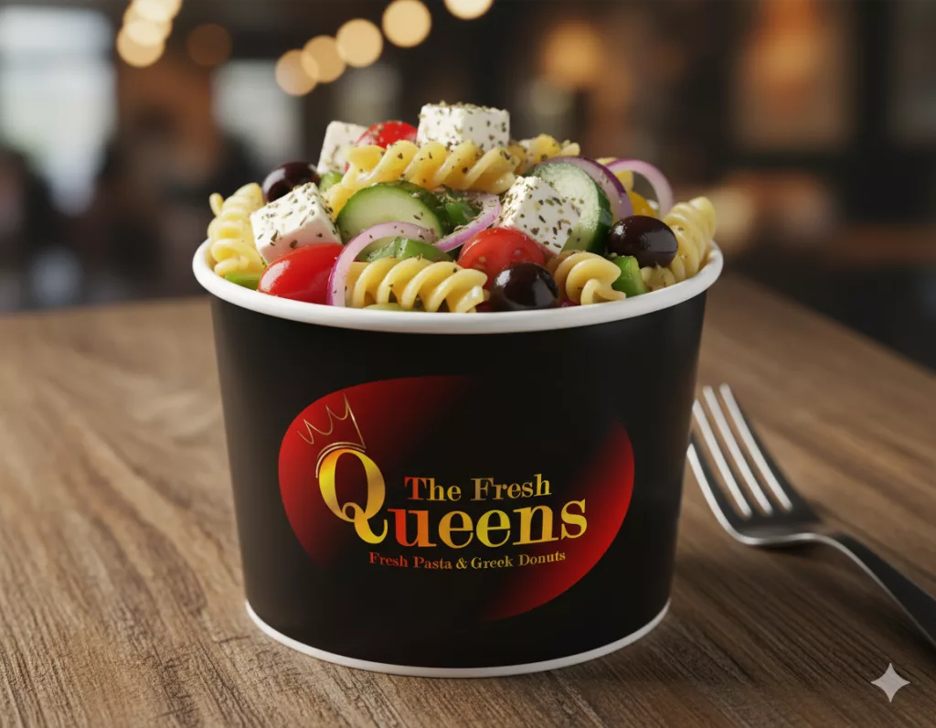 fresh fusilli greek salad